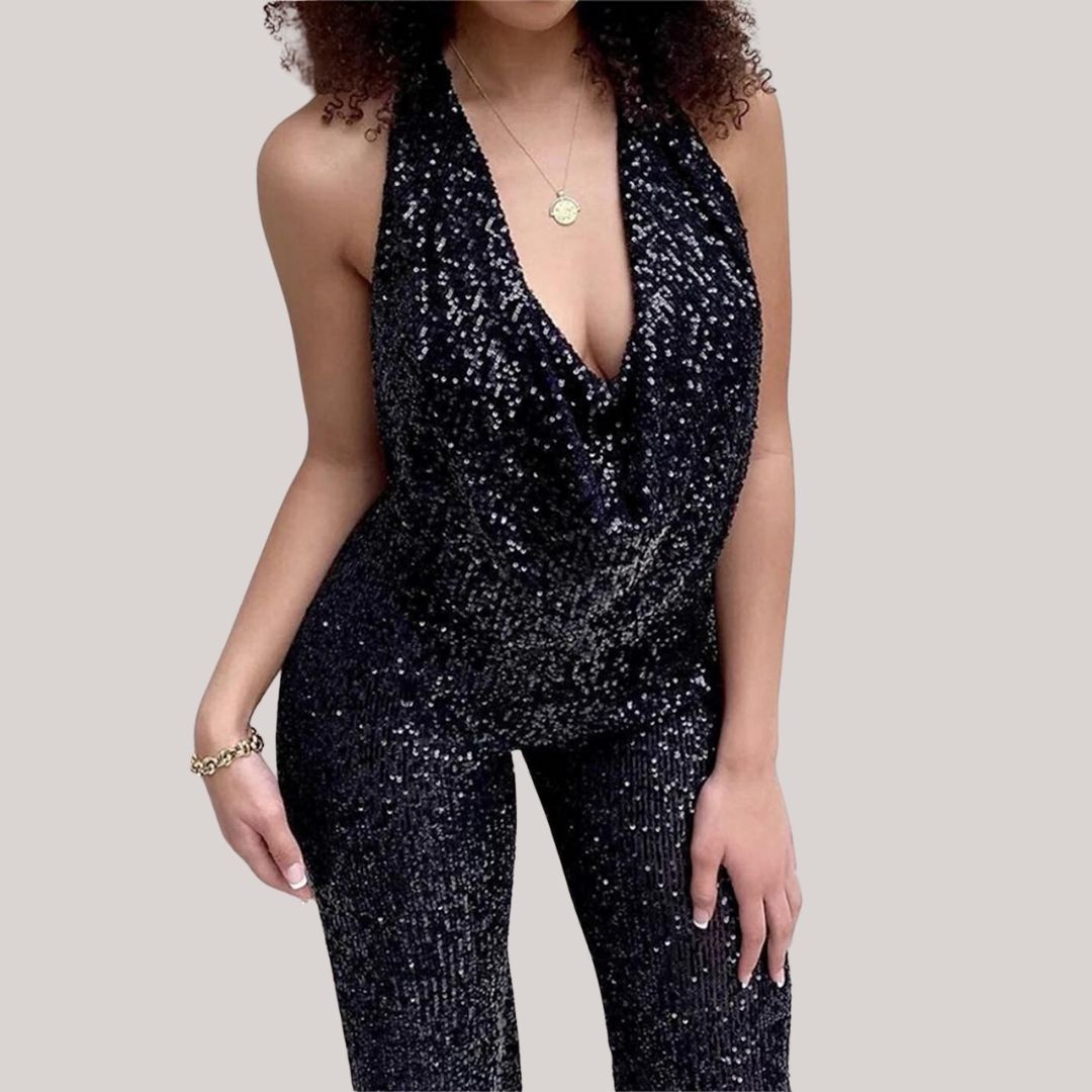 Elegantní flitrový společenský overal - Carlotta