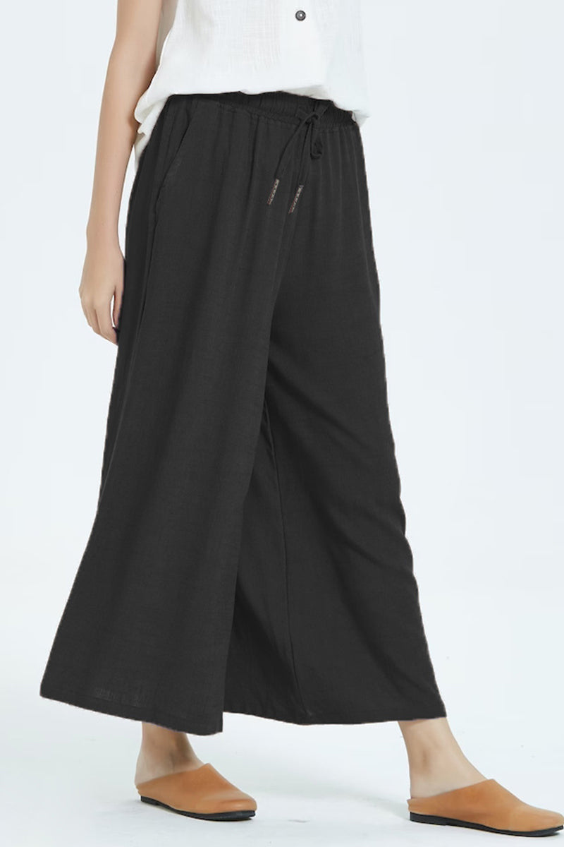LD Casual simplicity solid make old loose high-waisted wide leg jednobarevné šortky (8 barev)