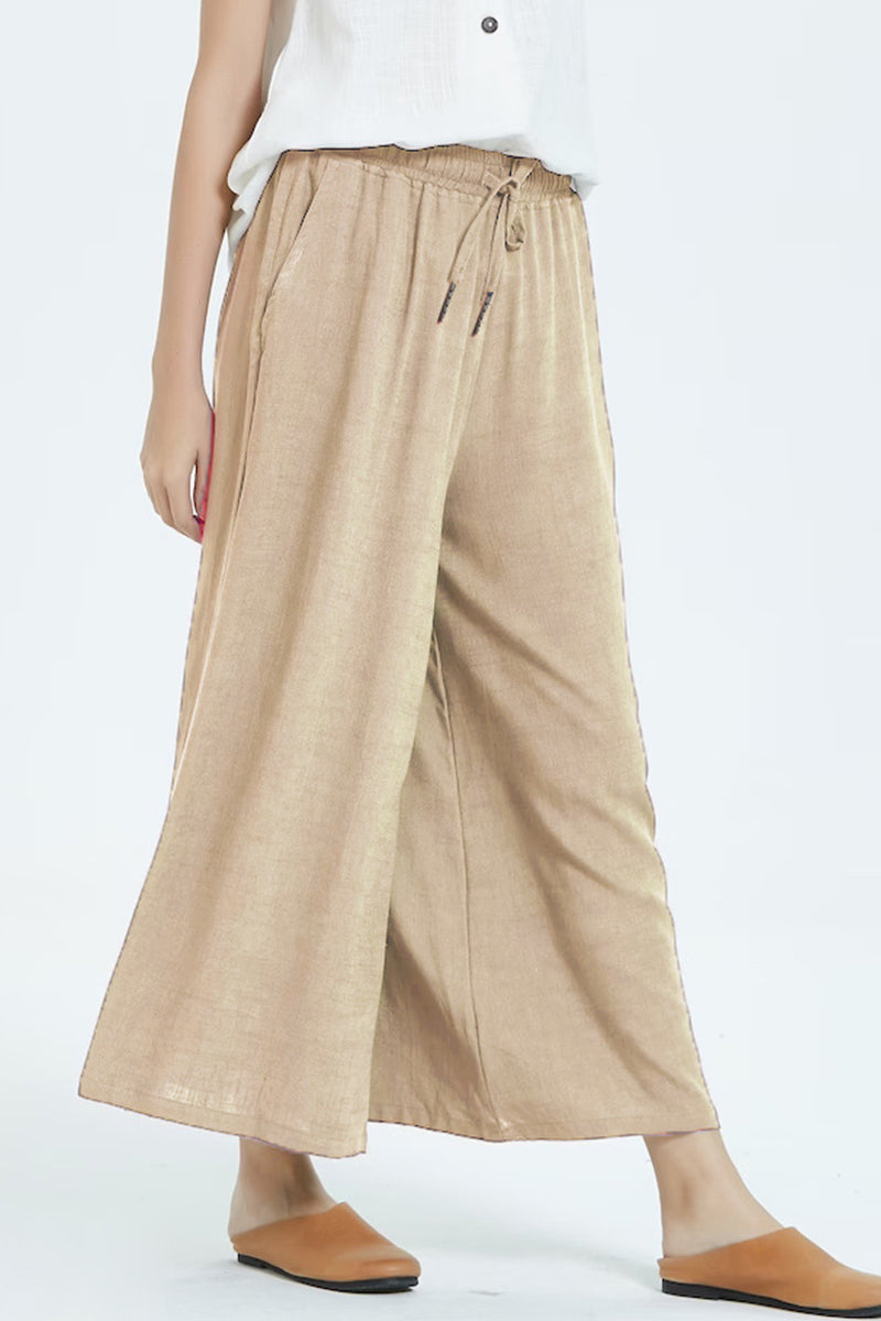 LD Casual simplicity solid make old loose high-waisted wide leg jednobarevné šortky (8 barev)