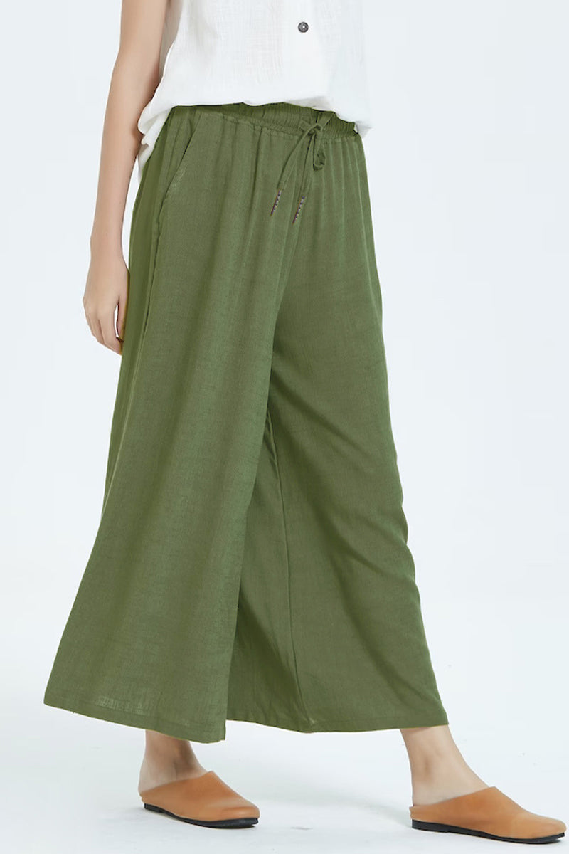 LD Casual simplicity solid make old loose high-waisted wide leg jednobarevné šortky (8 barev)