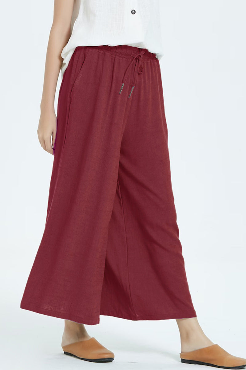 LD Casual simplicity solid make old loose high-waisted wide leg jednobarevné šortky (8 barev)