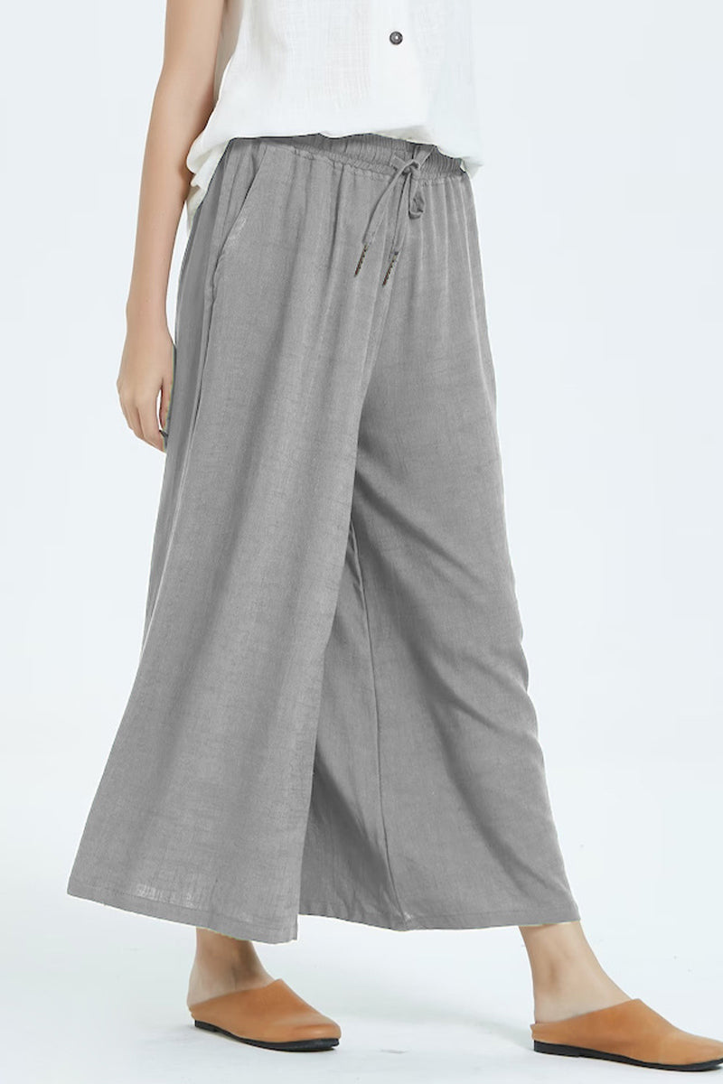 LD Casual simplicity solid make old loose high-waisted wide leg jednobarevné šortky (8 barev)