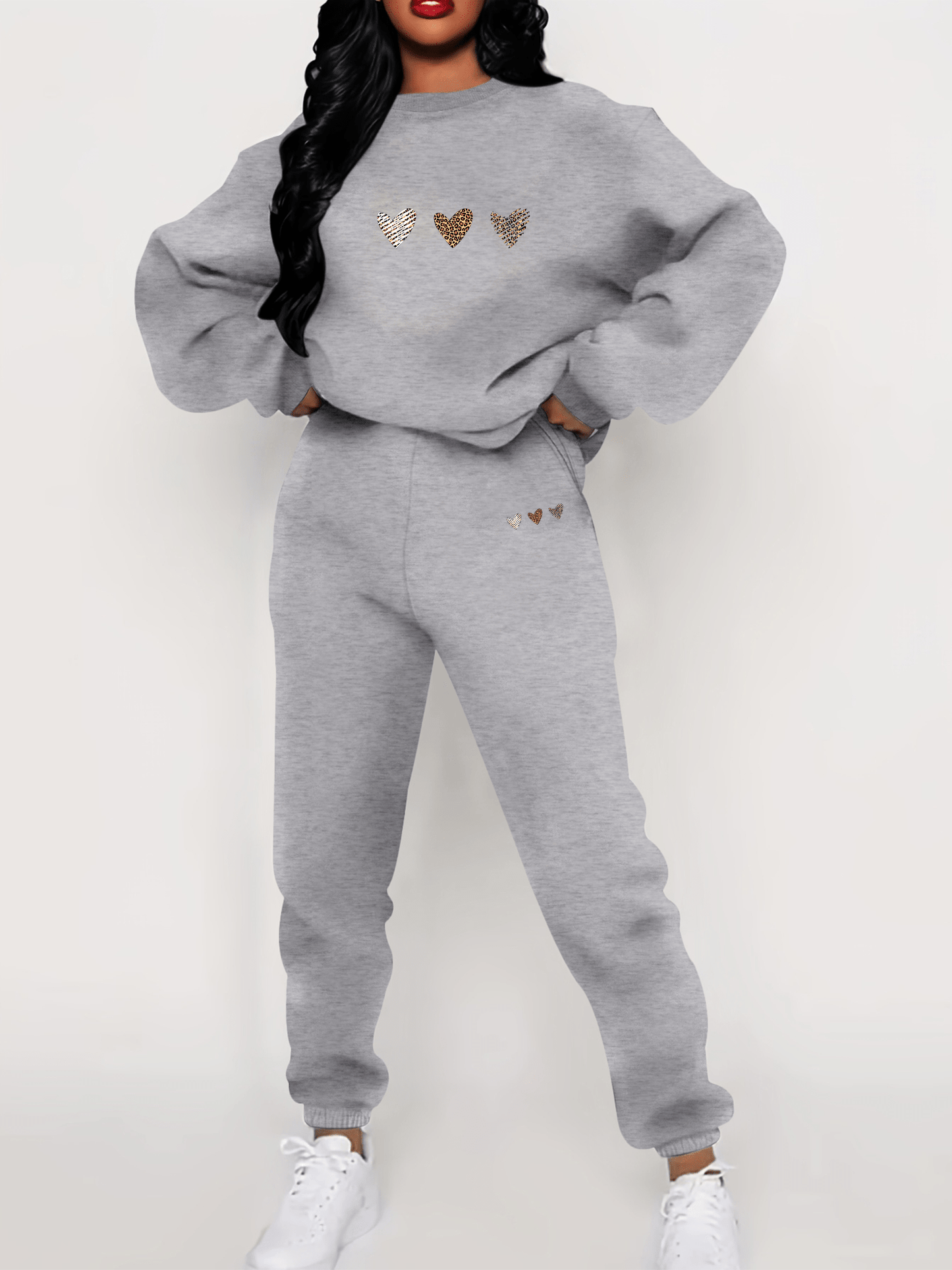 Sophie - Dámský ležérní bavlněný set Srdce a Jogging Set