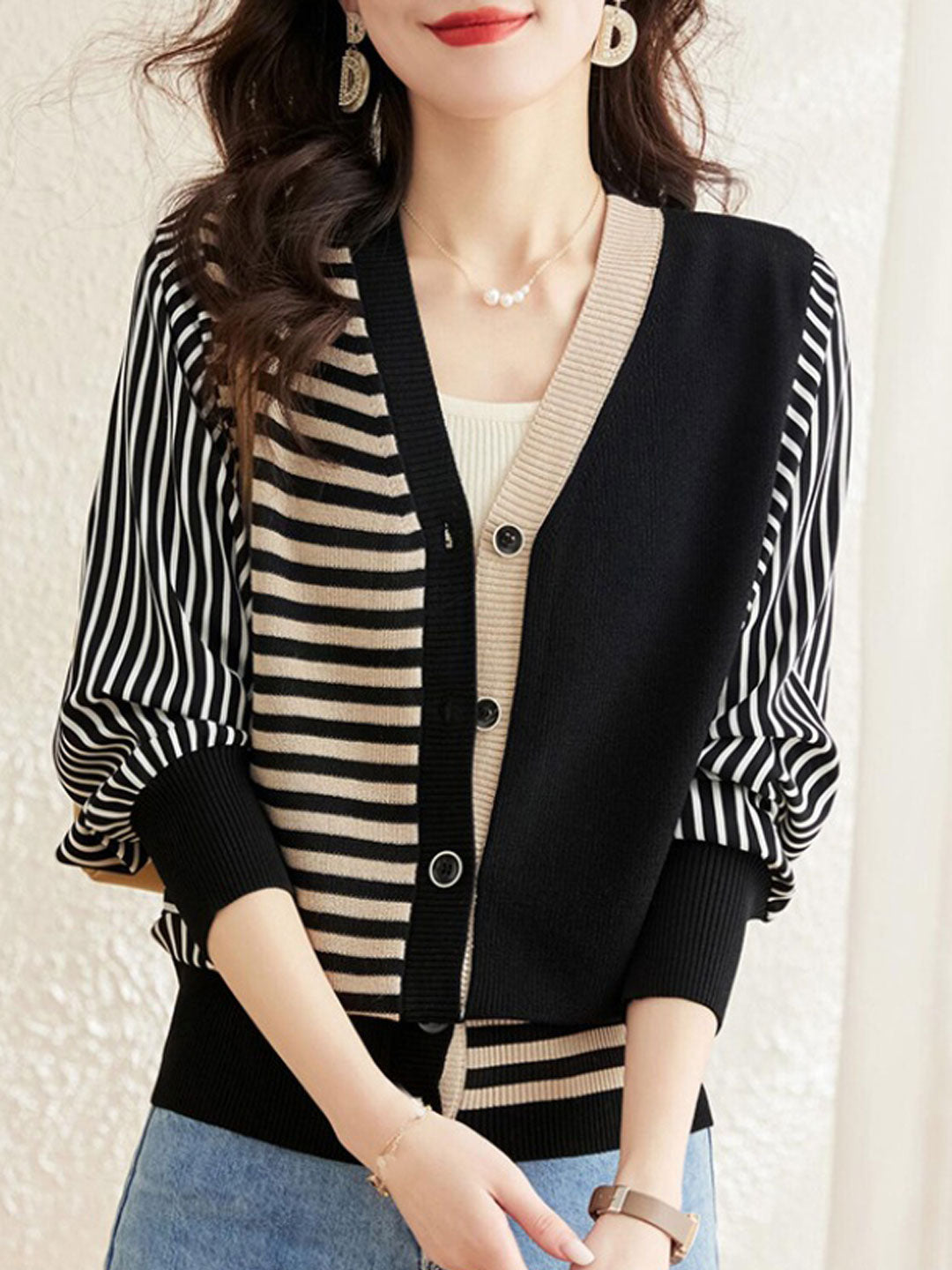 Vesta Desideria | Vesta Casual V-Hals Gestreept