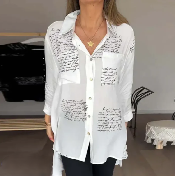 Helena - Elegantní a pohodlná halenka na knoflíky