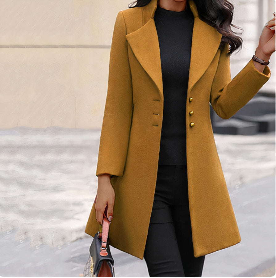 Carmella | Elegantní jednořadý zimní kabát