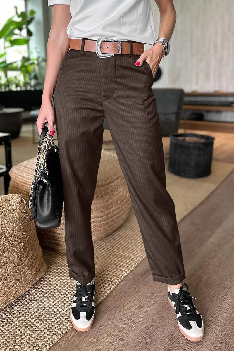 Sylvara™ | Elegantní pruhované kalhoty k obleku