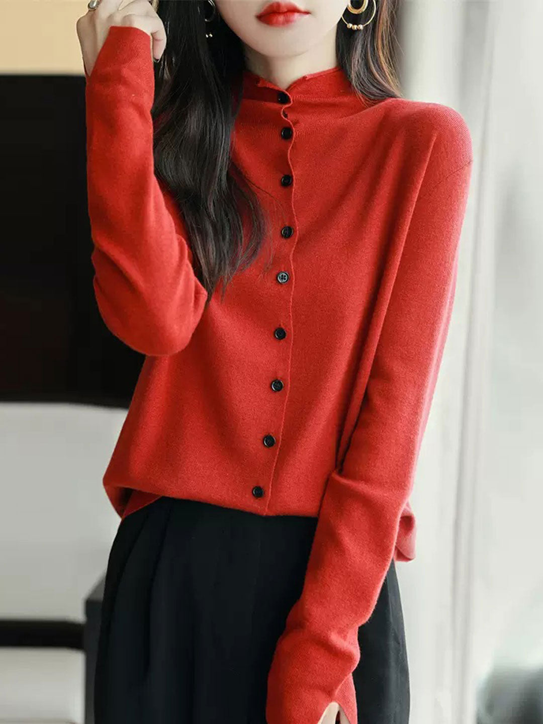 Vesta Delilla | Vesta Casual Ronde Hals Gebreid
