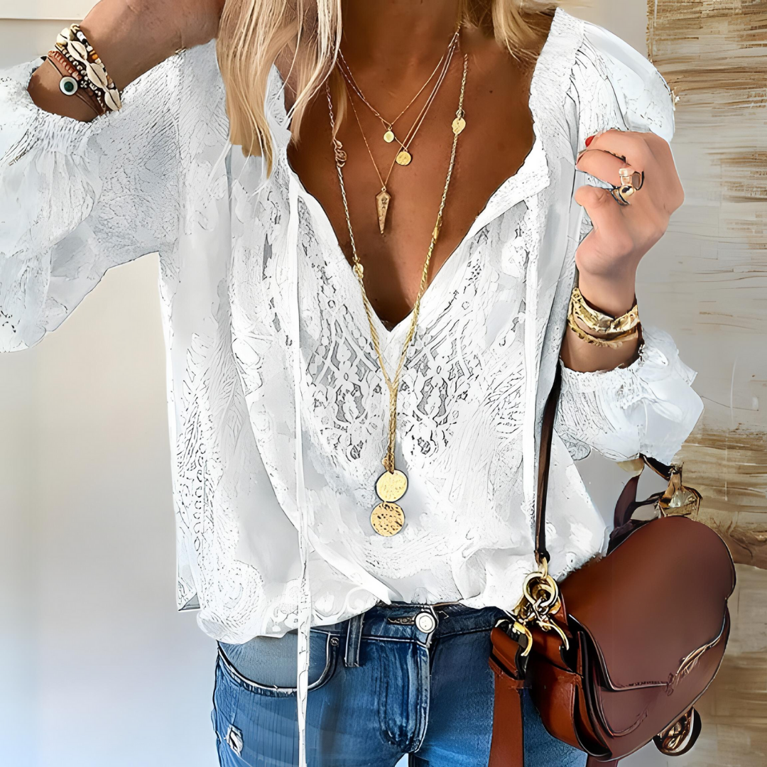 Jill - Dámská háčkovaná halenka v boho stylu