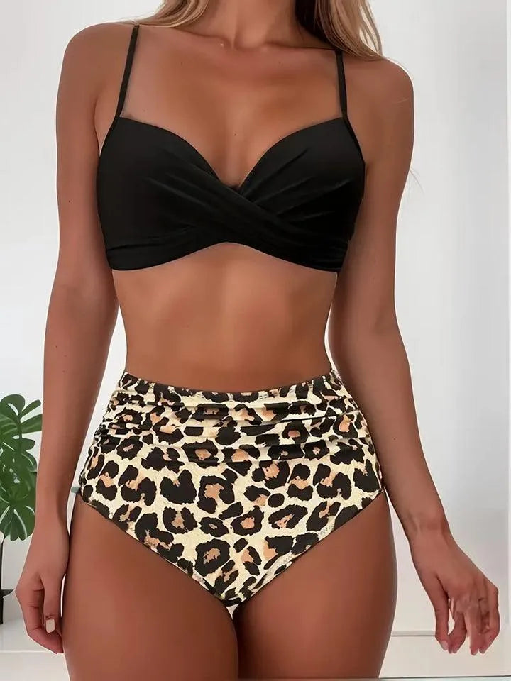 Dámské bikiny - Tropical Collection - zářivý potisk, výstřih do V, nastavitelná ramínka - ideální pro slunečné dny