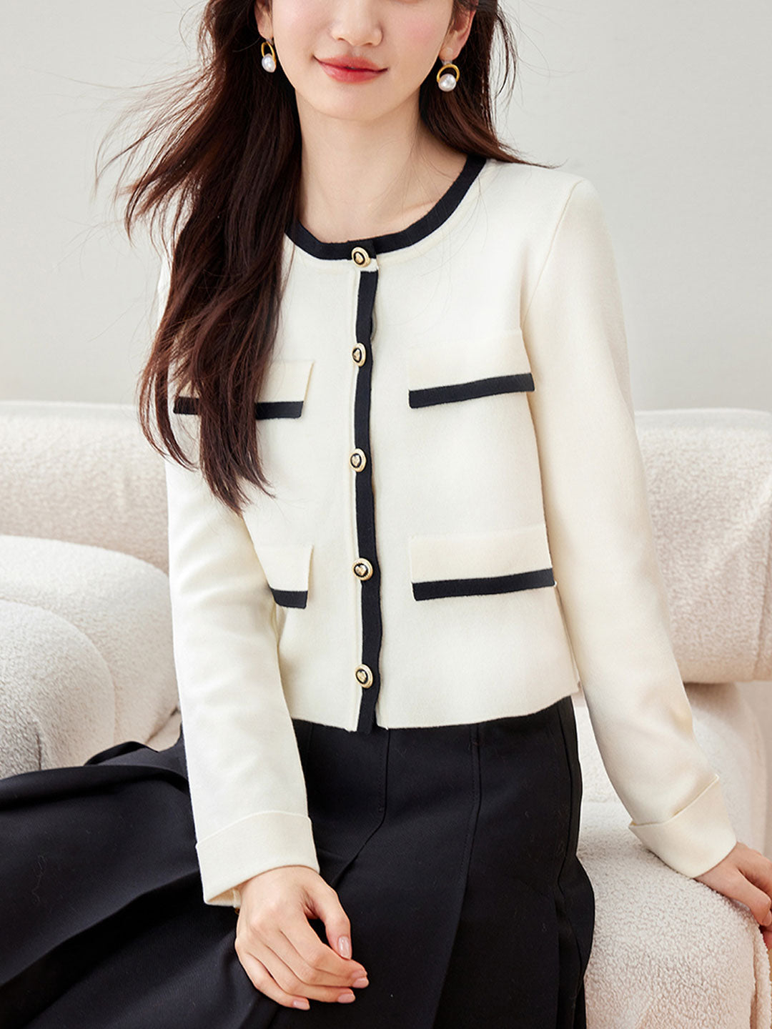 Vesta Chrys | Vrouwen Crew Hals Knopen Vest