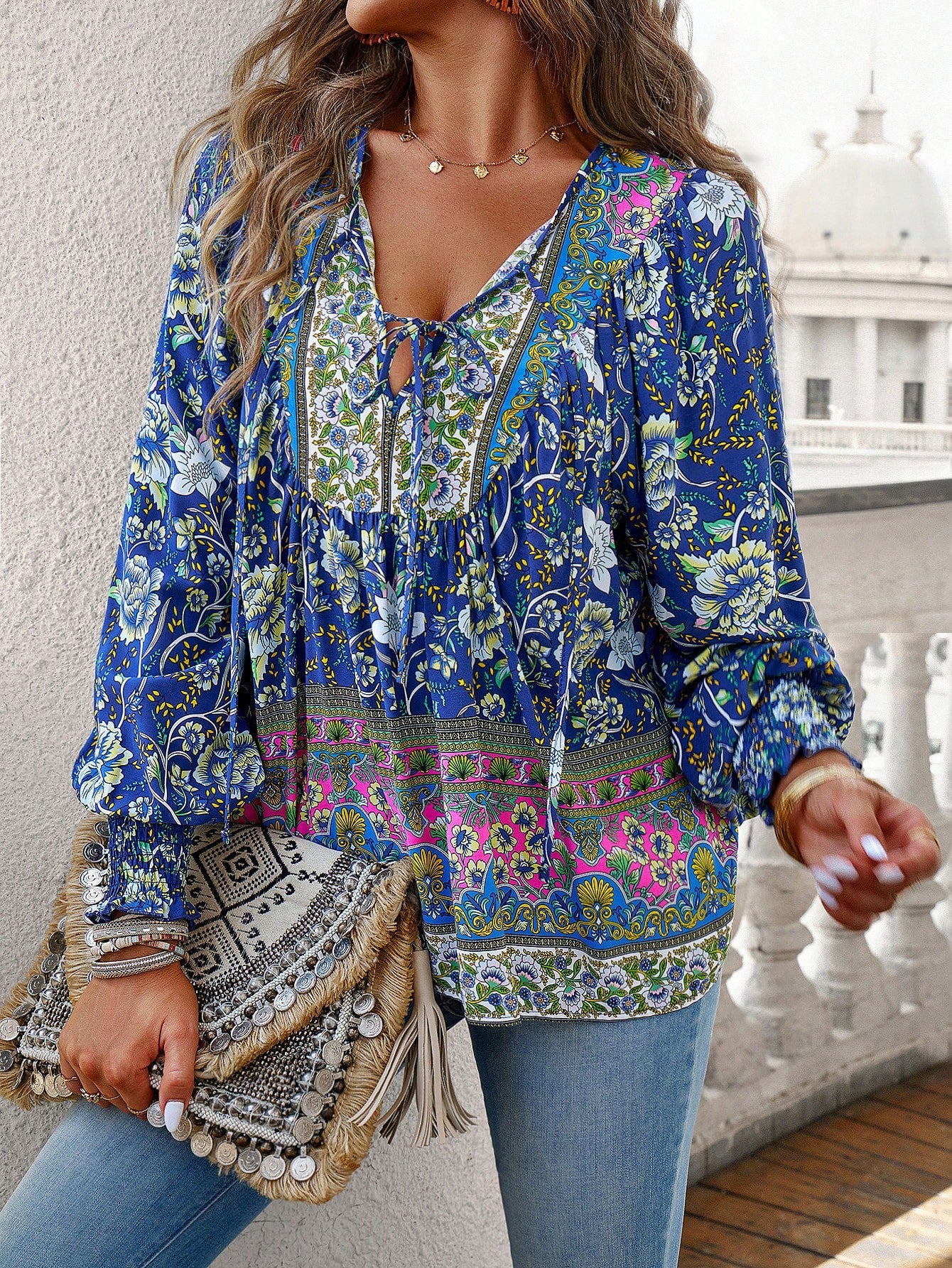Květinová halenka Elara Boho