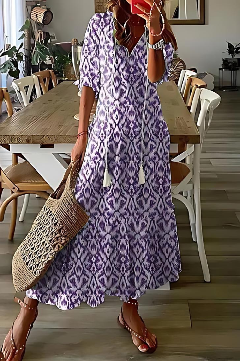 Anouk - Dlouhé elegantní květinové šaty
