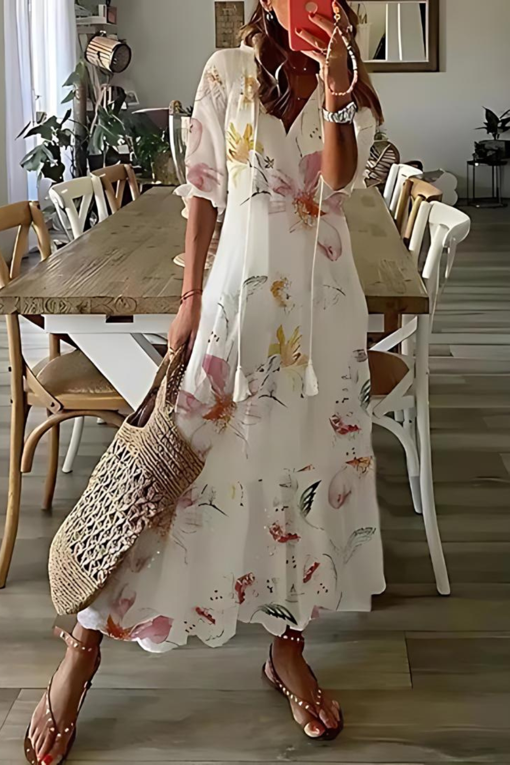 Anouk - Dlouhé elegantní květinové šaty