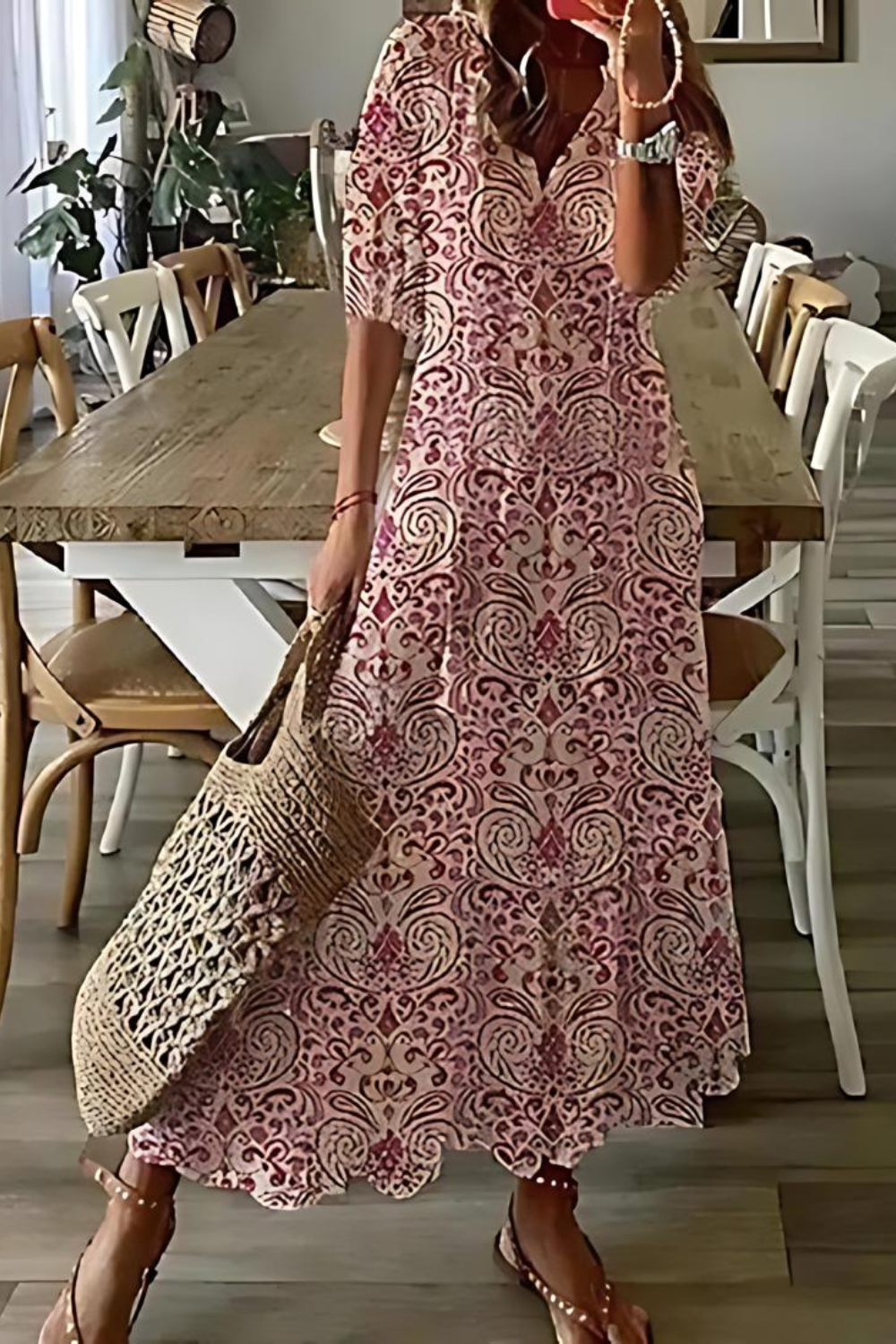 Anouk - Dlouhé elegantní květinové šaty