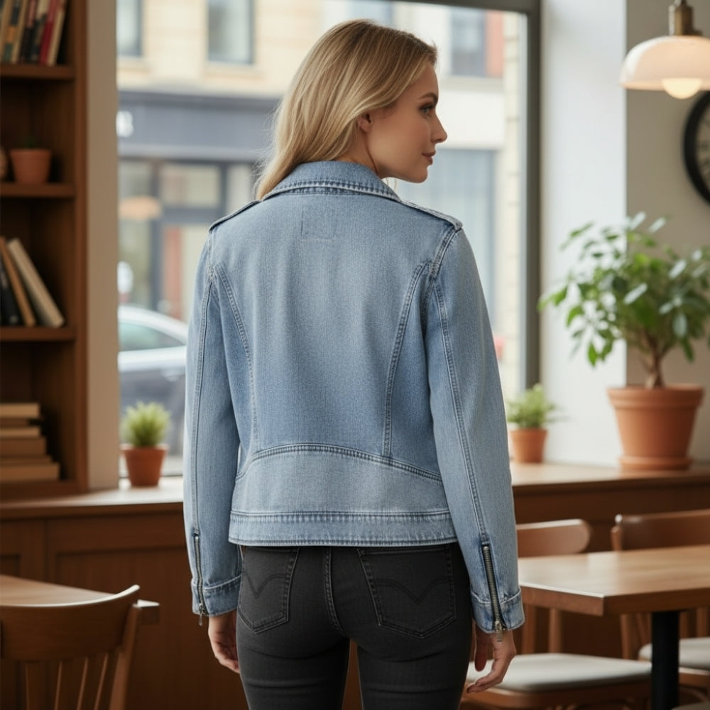 Aerin | Elegantní a pohodlná dámská bunda z vybledlého denimu
