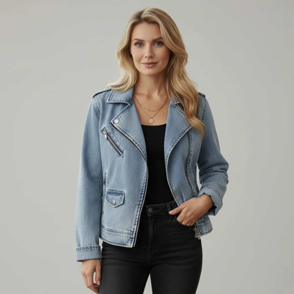 Aerin | Elegantní a pohodlná dámská bunda z vybledlého denimu