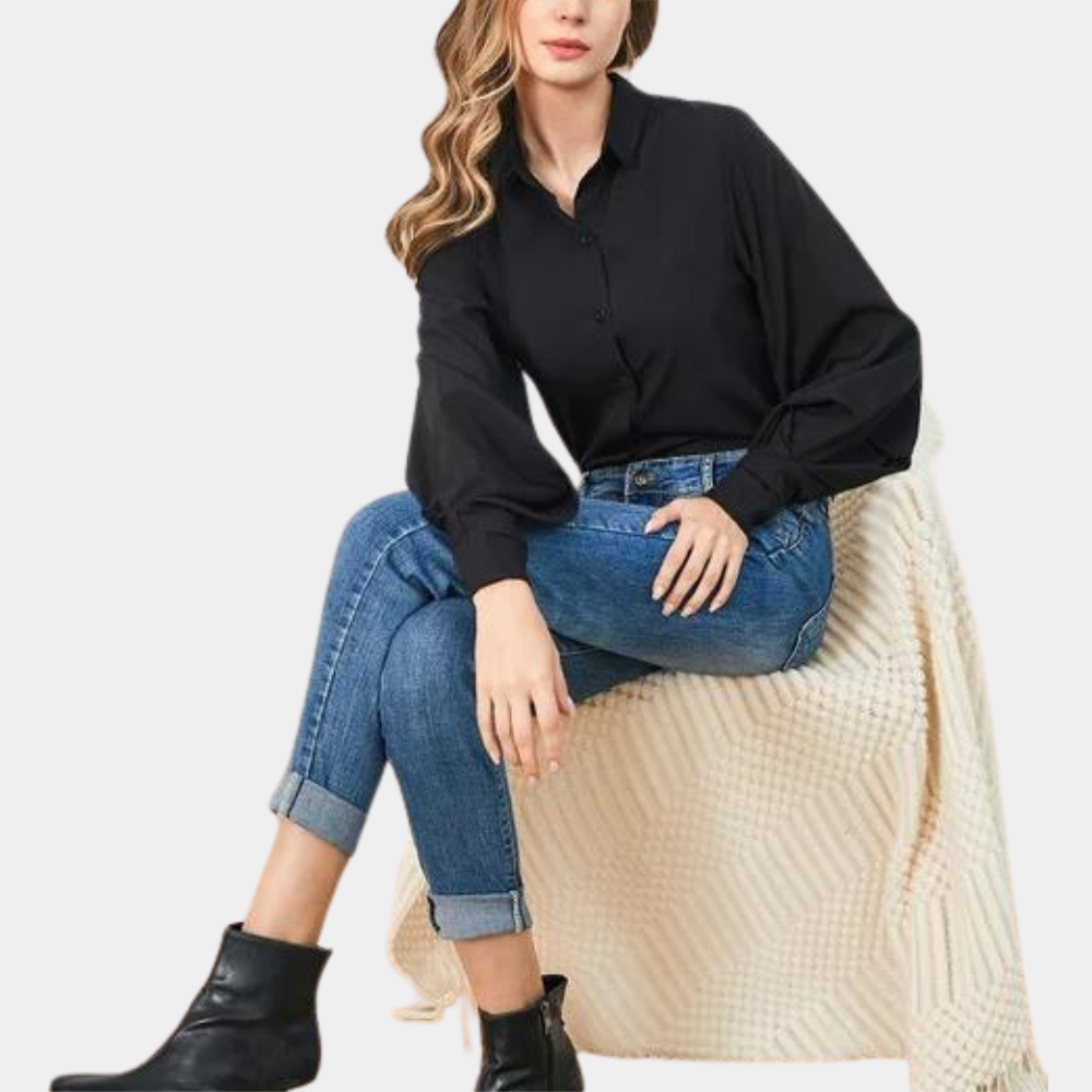 Oceane - Elegantní dámská halenka s biskupskými rukávy
