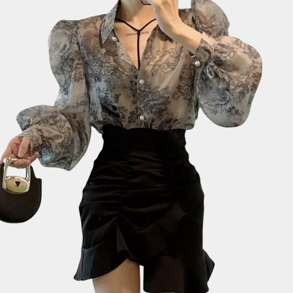 Dorothy - Dámská halenka s puff-sleeved halenkou