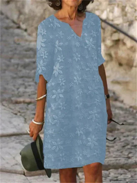 Liliana - Elegantní květinové midi šaty