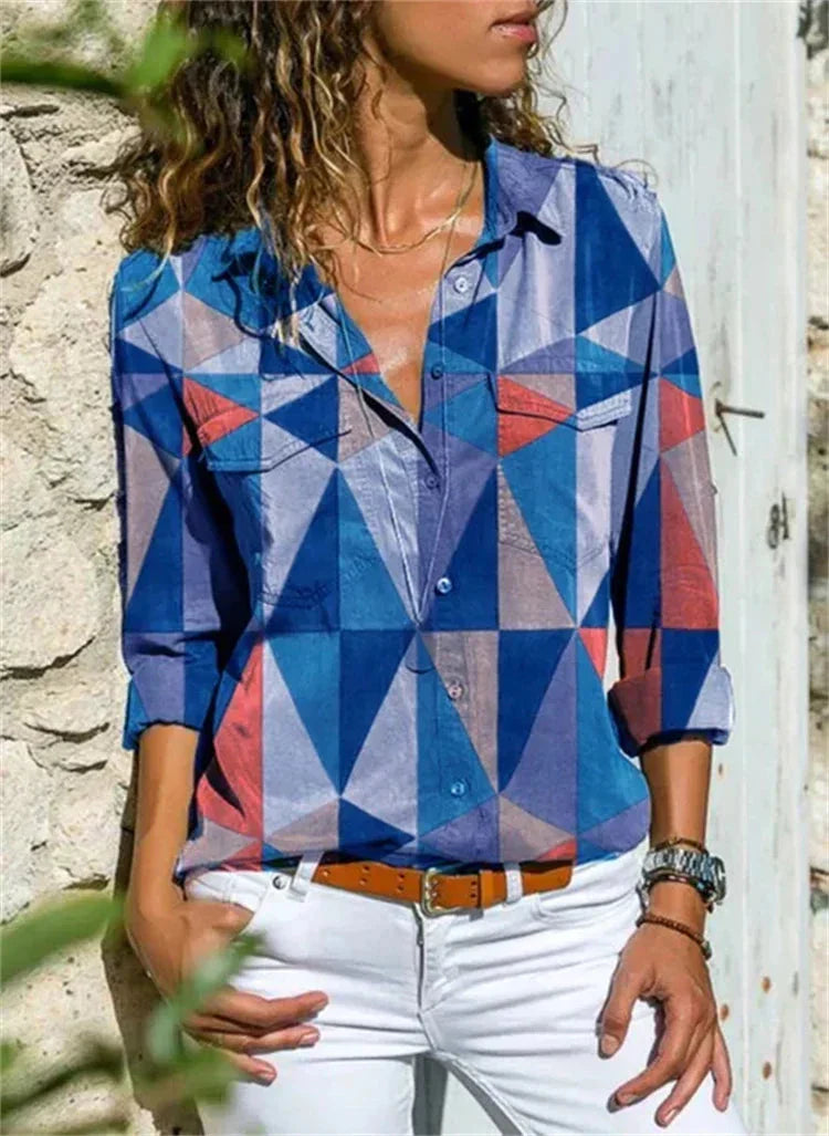 Brenda | Letní halenka s geometrickým potiskem pro ženy