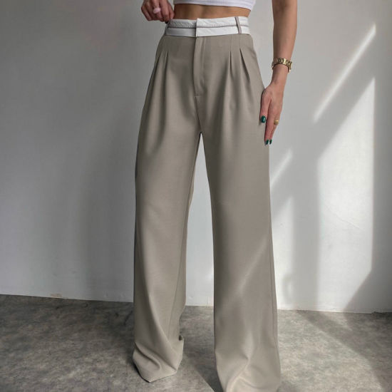 Kalhoty rovného střihu s vysokým pasem Fashion