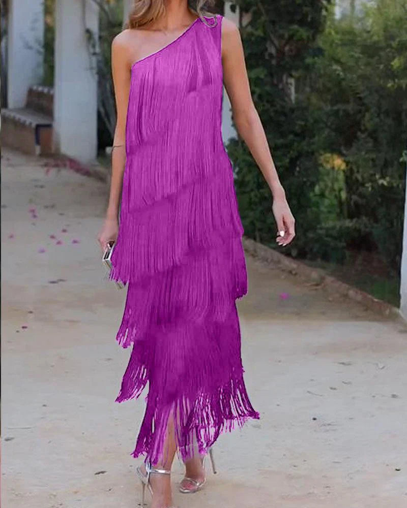 Graciela - Elegantní šaty s volánky a odhalenými rameny