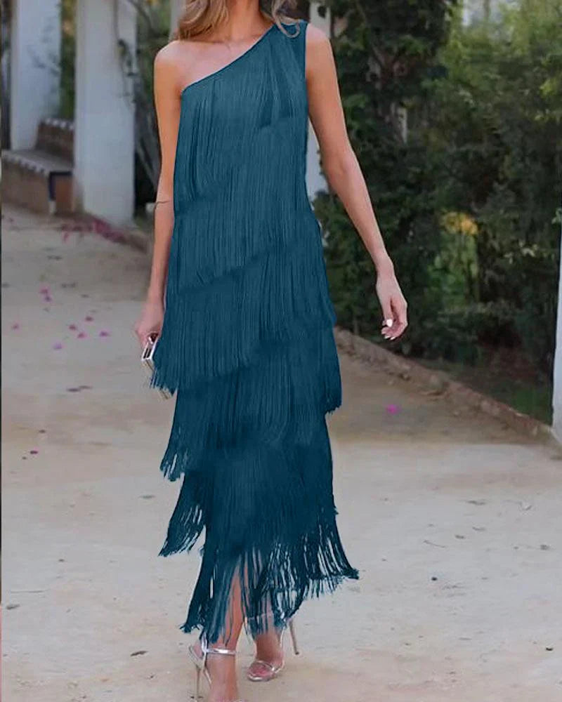 Graciela - Elegantní šaty s volánky a odhalenými rameny