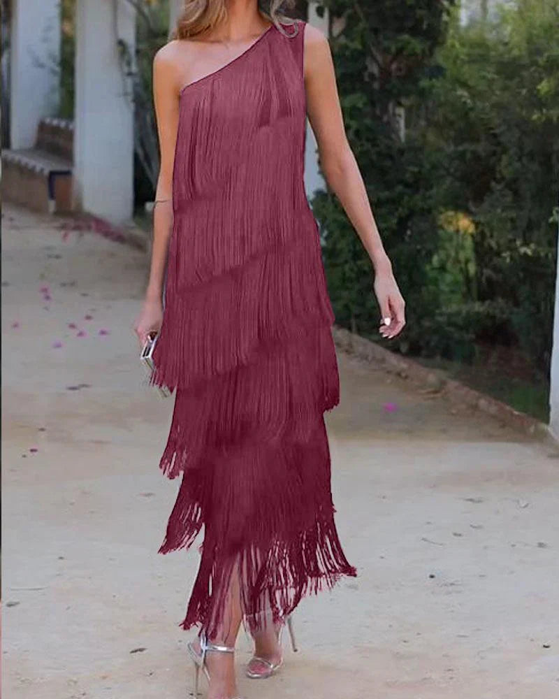 Graciela - Elegantní šaty s volánky a odhalenými rameny