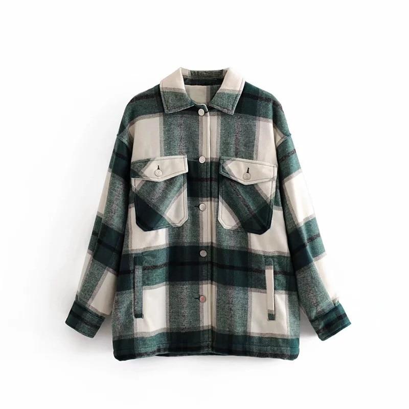Vlněná kostkovaná košile ALICE Oversized Casual