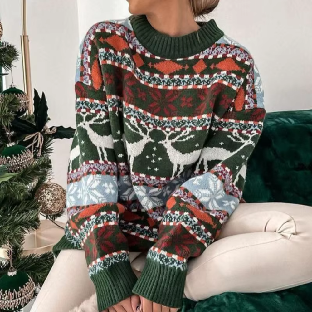 Josabet | Elegantní a pohodlný oversized vánoční svetr pro ženy
