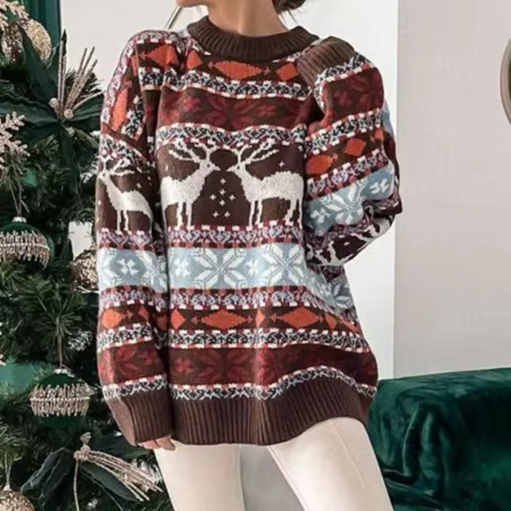 Josabet | Elegantní a pohodlný oversized vánoční svetr pro ženy