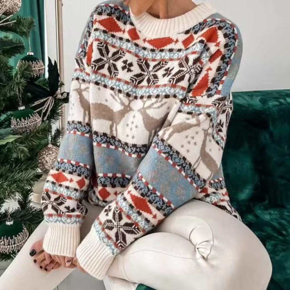 Josabet | Elegantní a pohodlný oversized vánoční svetr pro ženy