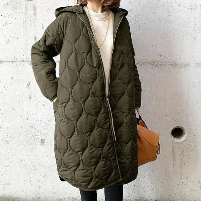 Danielle | Elegantní a pohodlná dámská parka s kapucí a vzorem
