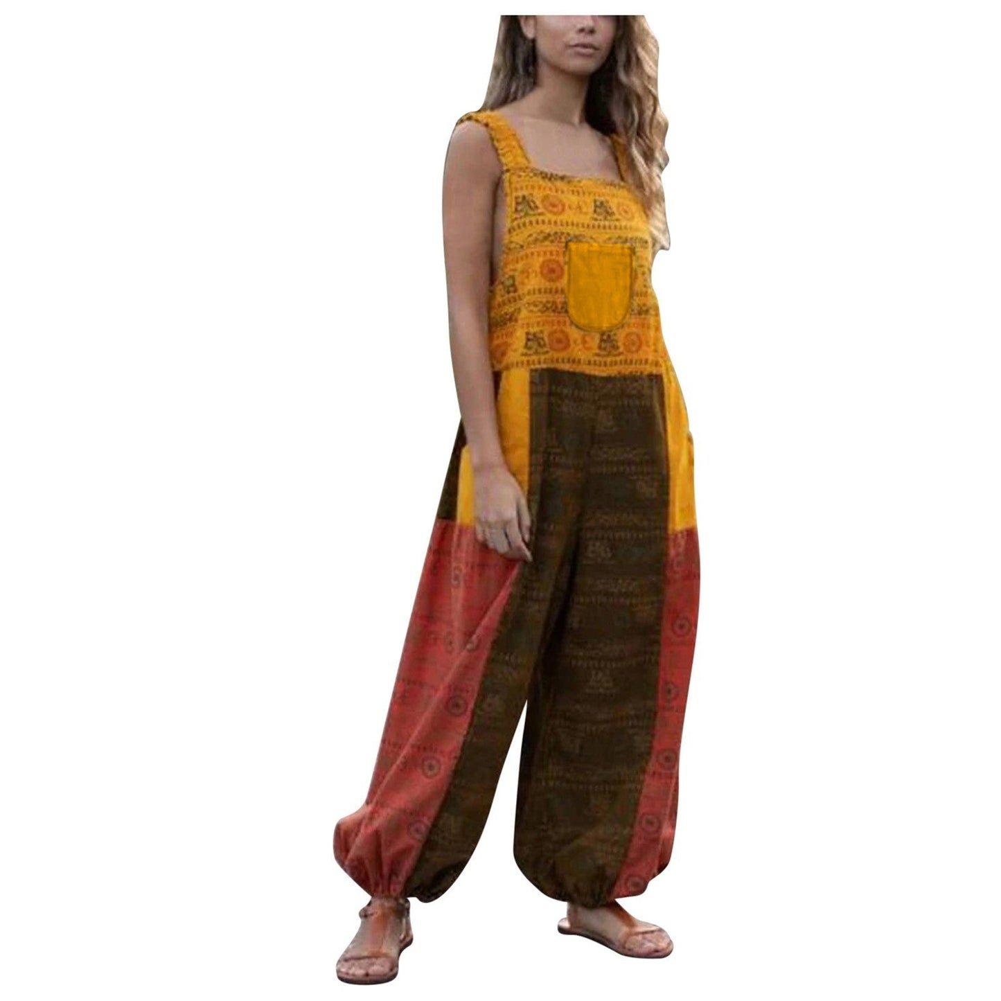 LD Loose Sling Bag Casual Jumpsuit (volný overal na zavazování)