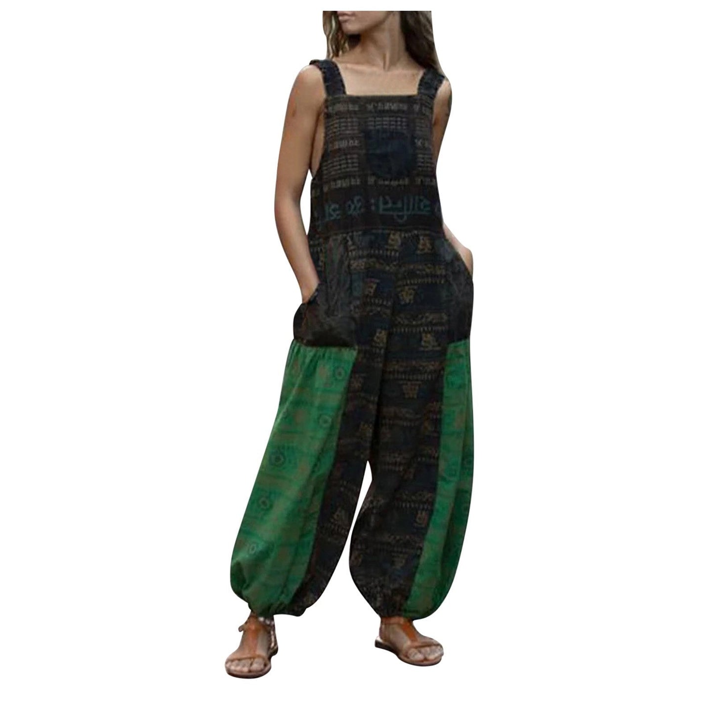 LD Loose Sling Bag Casual Jumpsuit (volný overal na zavazování)