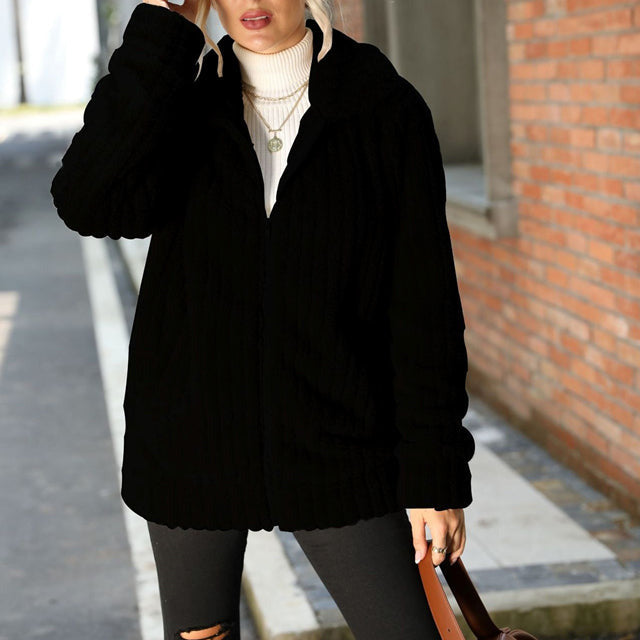 Yaraya Coat | Ležérní teplý plyšový kabát