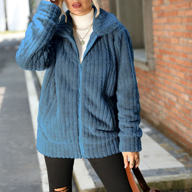Yaraya Coat | Ležérní teplý plyšový kabát