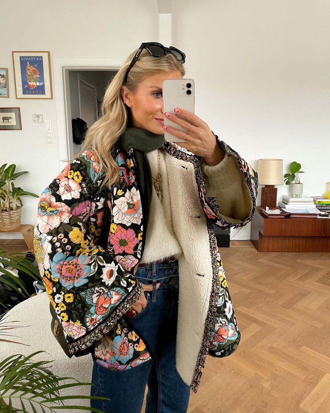 Graciela | Prošívaná dámská bunda s květinovým potiskem, elegantní a pohodlná