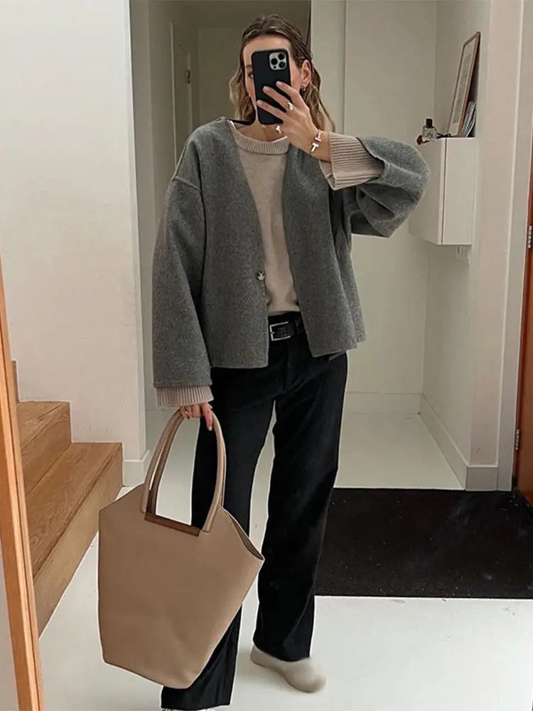 Sally | Dámská retro streetwearová bunda s dvojitým zapínáním na knoflíky