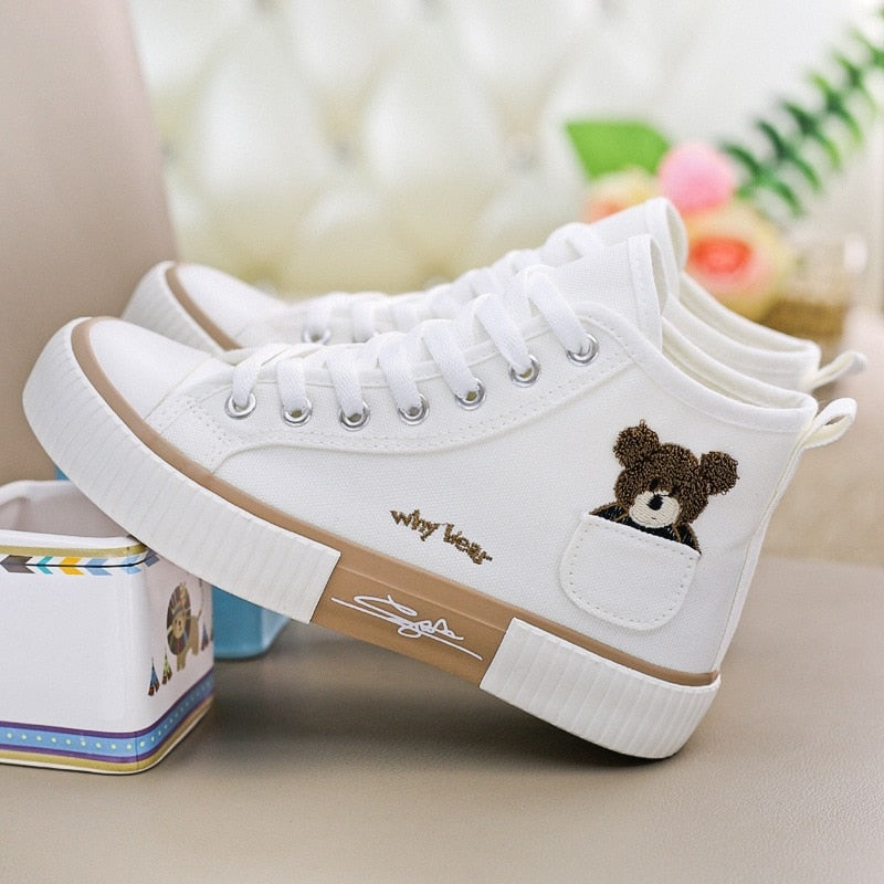 Příležitostné krajkové boty Black White Bear