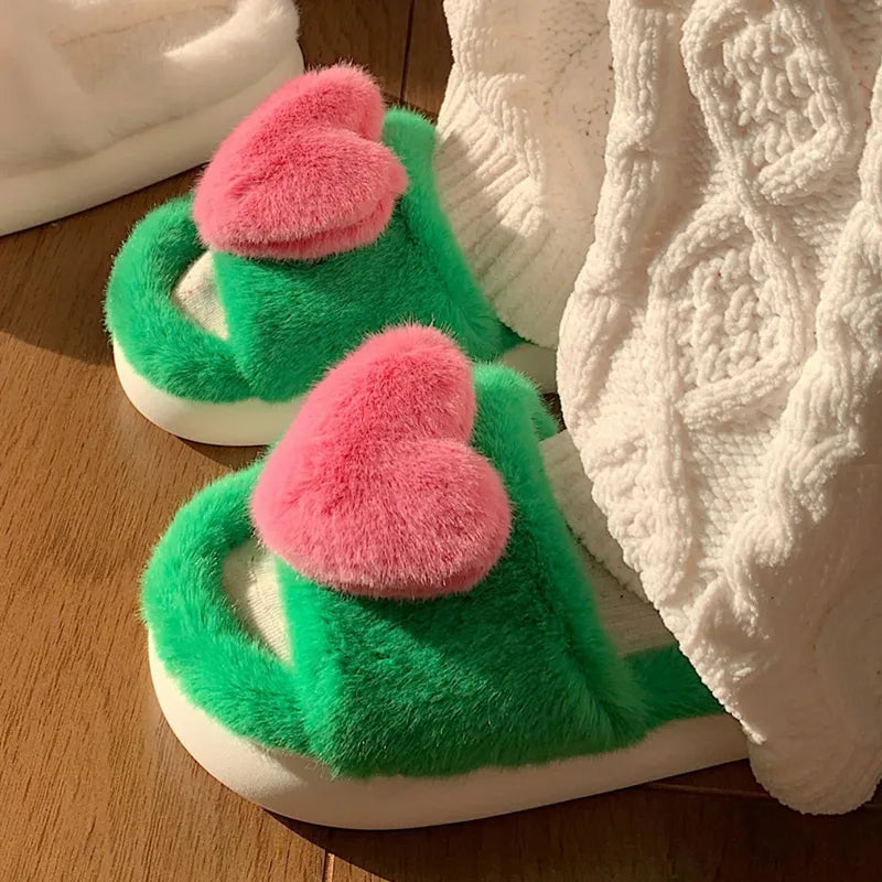 Pantofle Chloe Heart | Fluffy & Warm