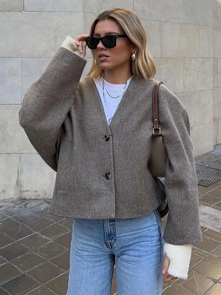 Sally | Dámská retro streetwearová bunda s dvojitým zapínáním na knoflíky