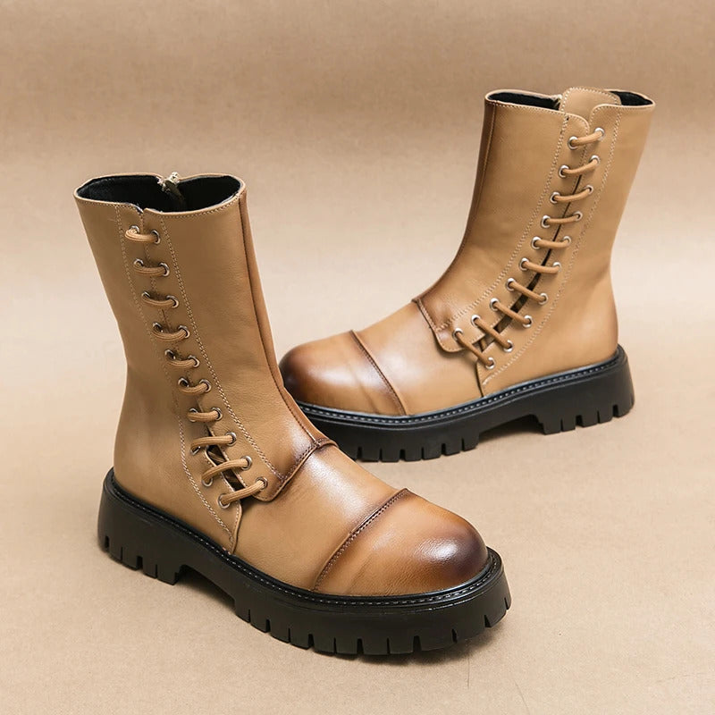 Quetzalli boty | Chunky Lace-Up boty kotníku výšky