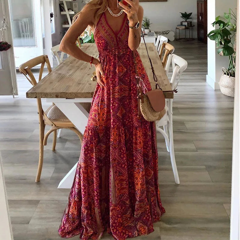 Harriet - Maxi šaty s boho potiskem