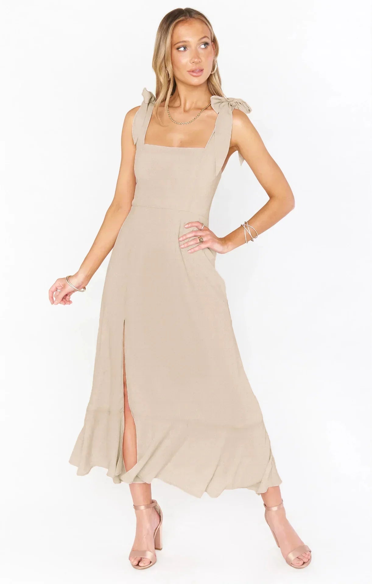 Sallie - Dámské letní elegantní módní šaty s provazovou temperamentní sukní