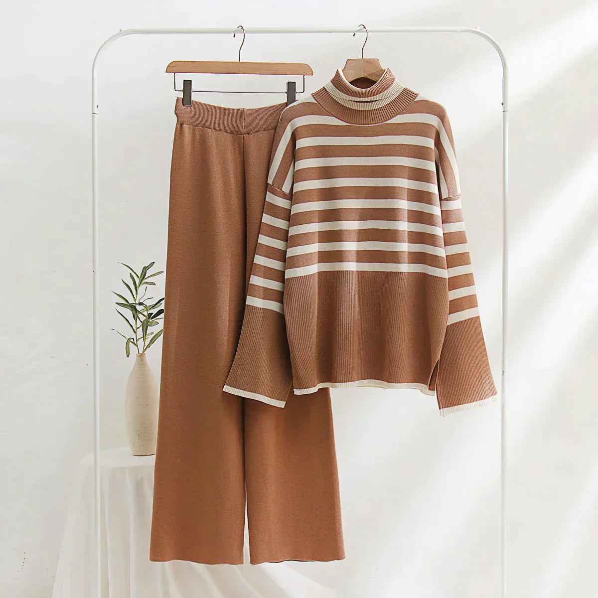 Heidi Fashion - ležérní zimní velká pruhovaná sada pro ženy