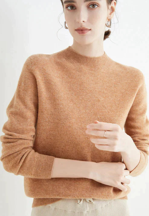 Aleta - Elegantní dámský svetr s rolákem do půl pasu