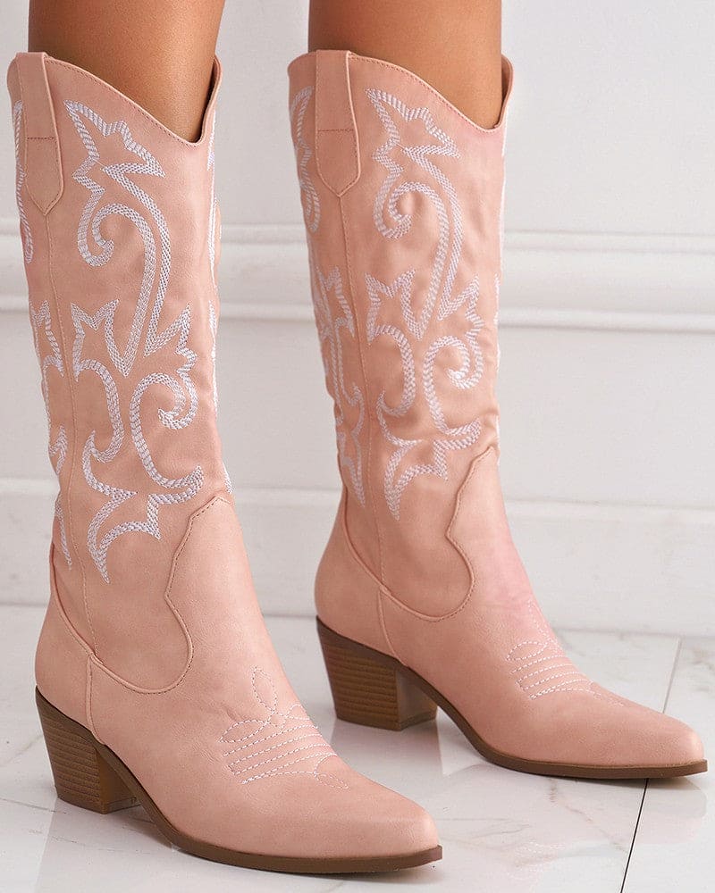 Boty Olympeia | Stylové westernové vyšívané boty