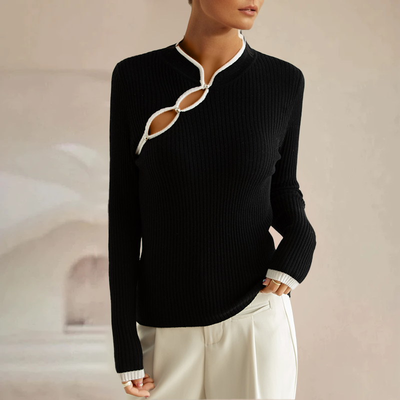 Svetr Wylen | Stylový oříznutý žebrovaný úpletový top